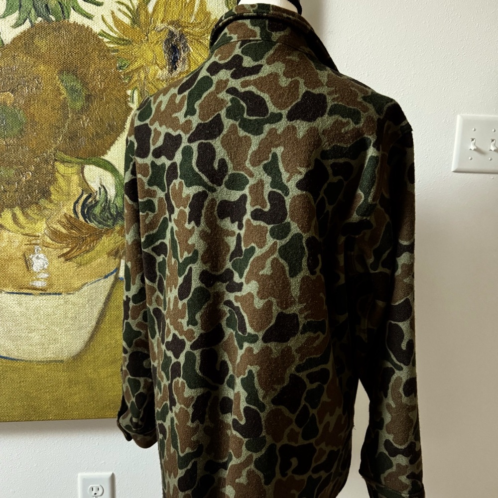 Authentic Vintage Woolrich Camo Button down. 100% Wool in perfect condition.